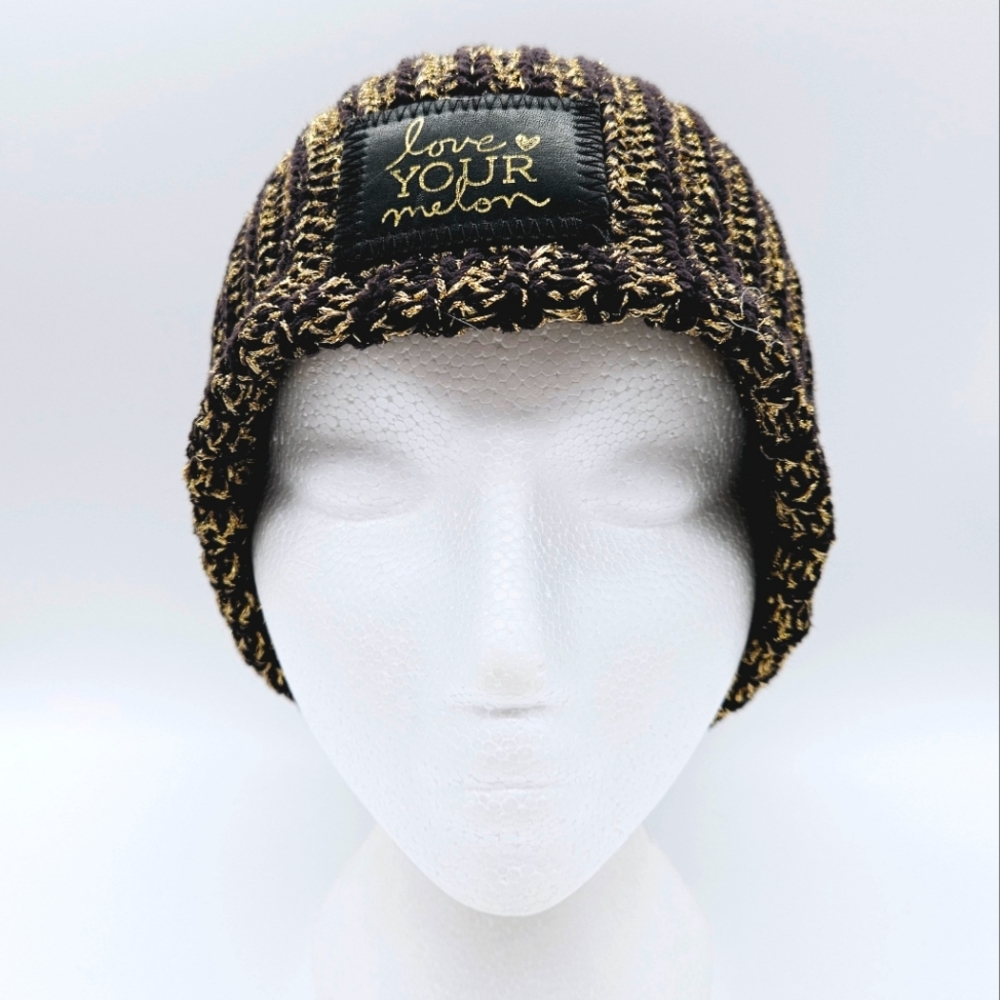 LOVE YOUR MELON | slouchy metallic thread knit beanie toque winter hat